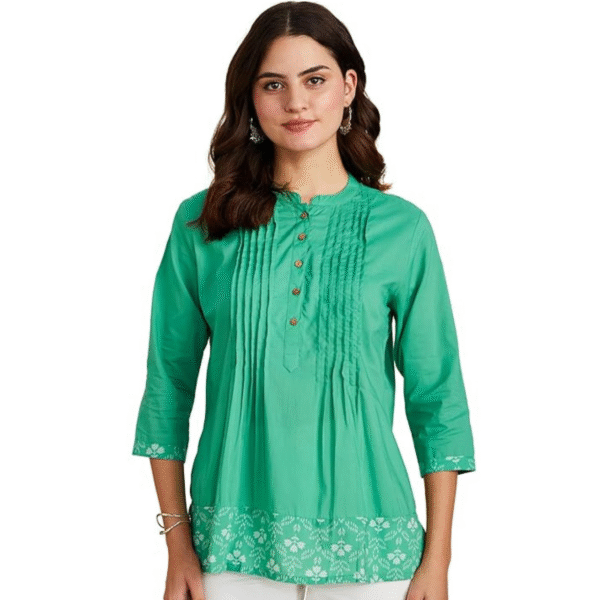 Women's Cotton Printed A-line Short Kurti